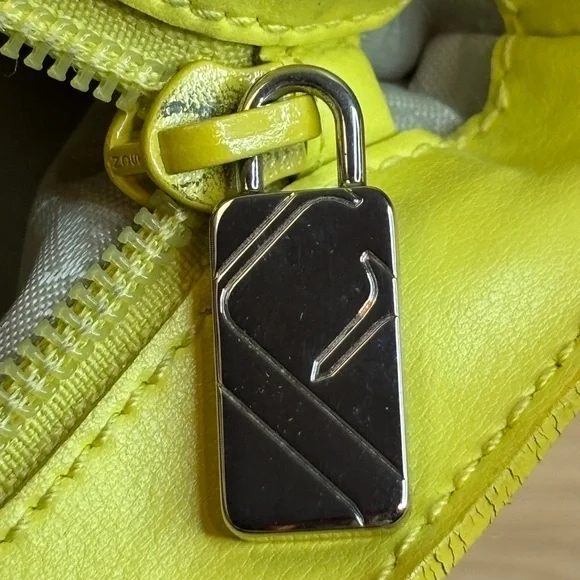 Furla Yellow Leather Tote Bag Made in Italy Heart Star Studded Shoulder Bag - Picture 9 of 14